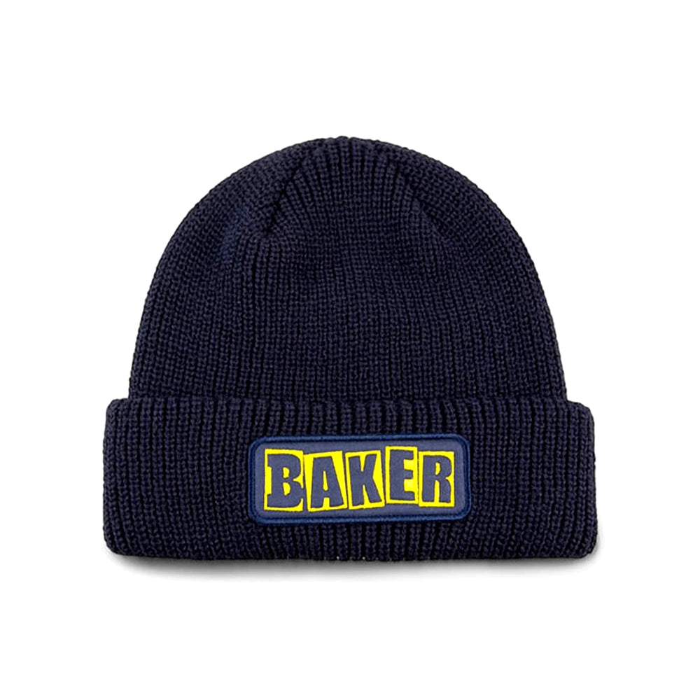 Baker - Brand Logo Beanie - Navy/Yellow