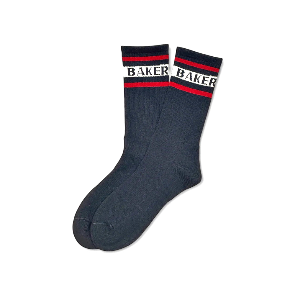 Baker - White Sripes Navy Socks