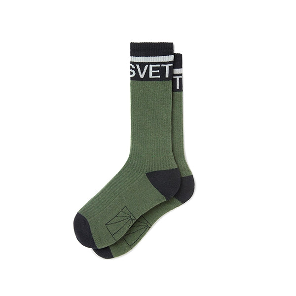 Rassvet - Striped Logo Crew Sock - Green