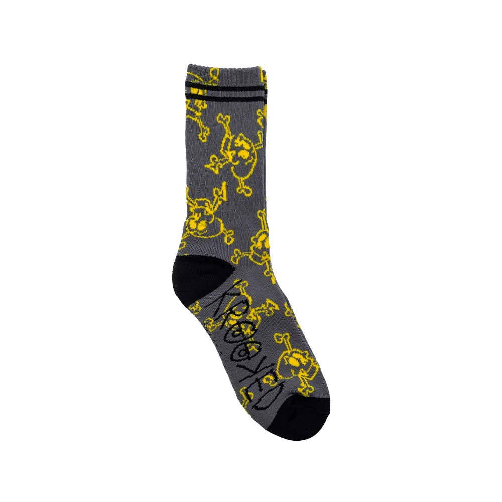 Krooked - Style Socks - charcoal/yellow/black