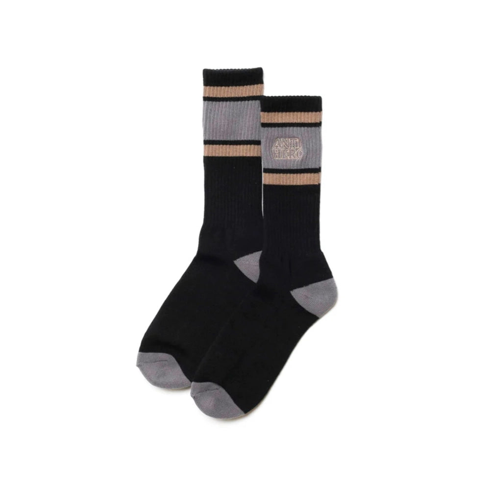 Anti Hero - Blckhero Outline Emb Sock - Black/Bronze