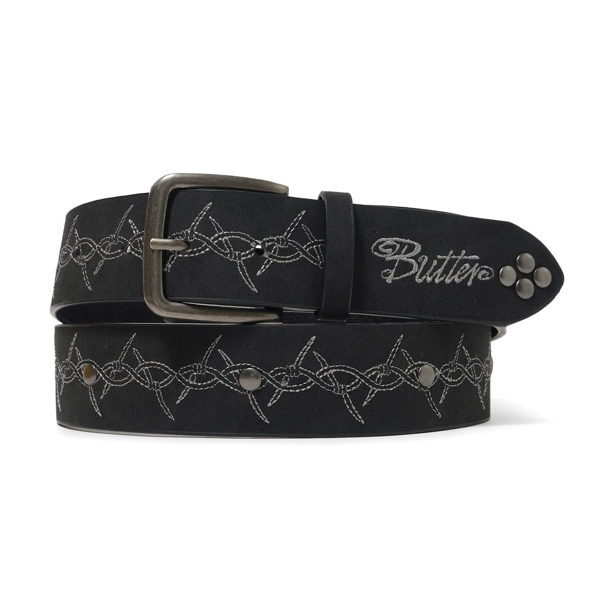 Butter - Barbed Wire Studded Belt - Black