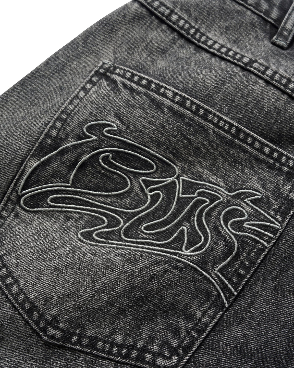 Butter - Drummer Baggy Denim Jeans - Streaky Black