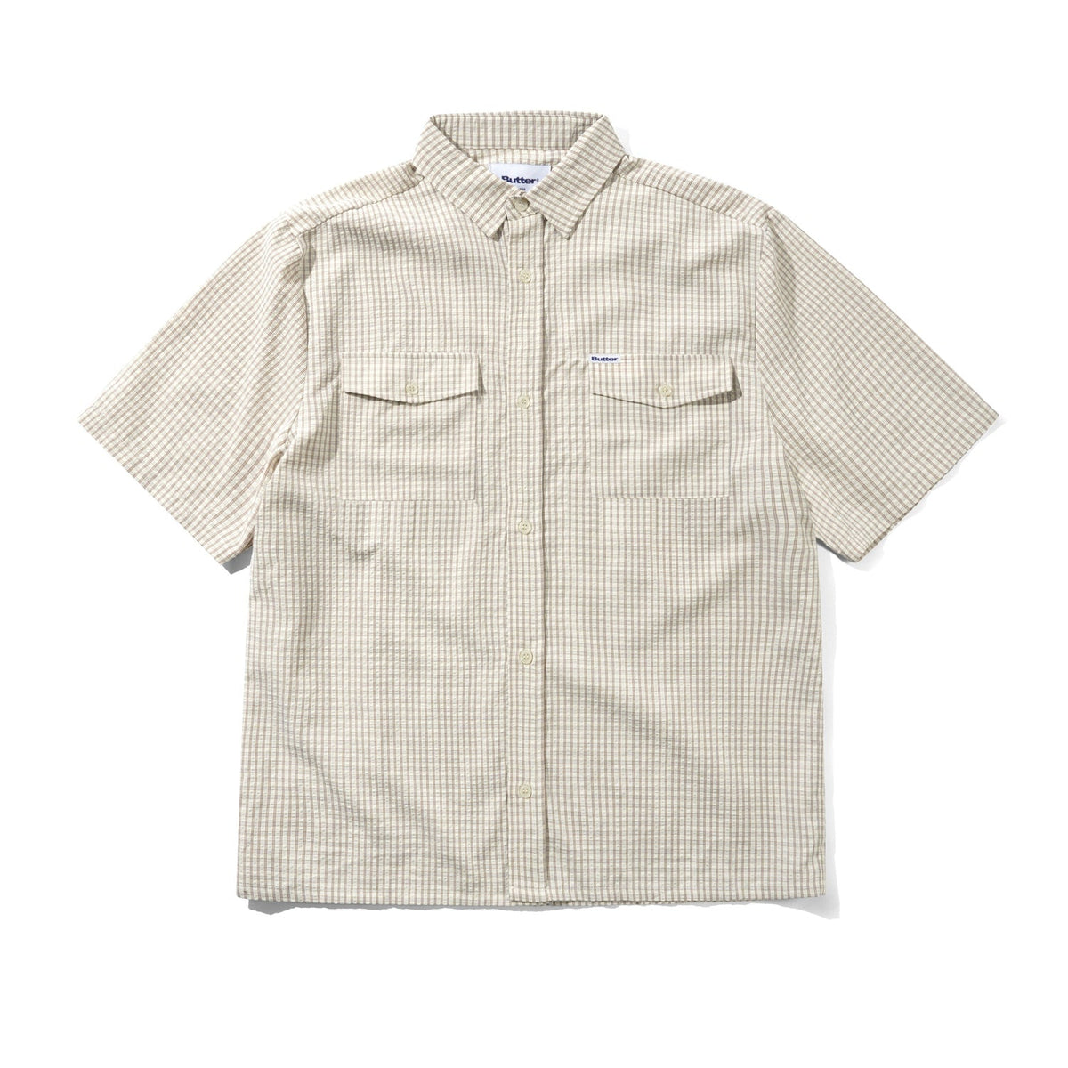 Butter - Grid S/S Shirt - Beige