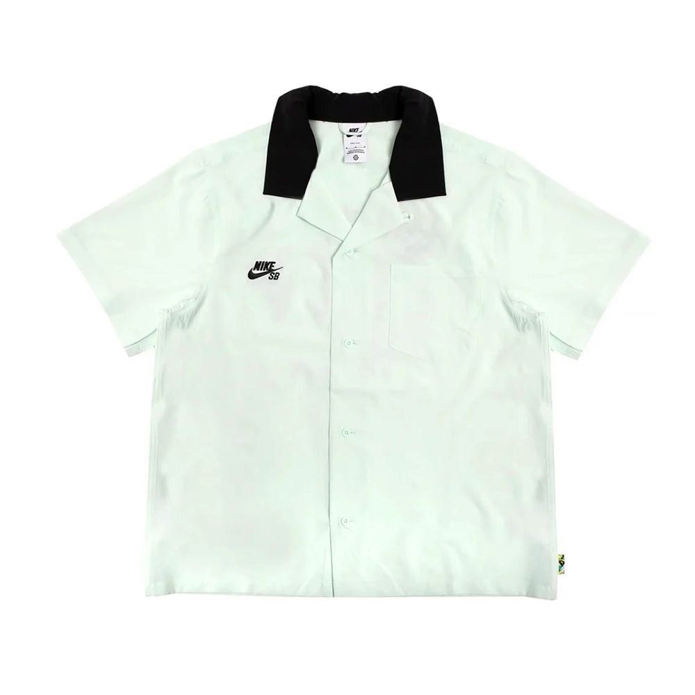 Nike SB Olympics - Short-Sleeve Button-Up Skate Bowler Shirt - Barely Green/Black