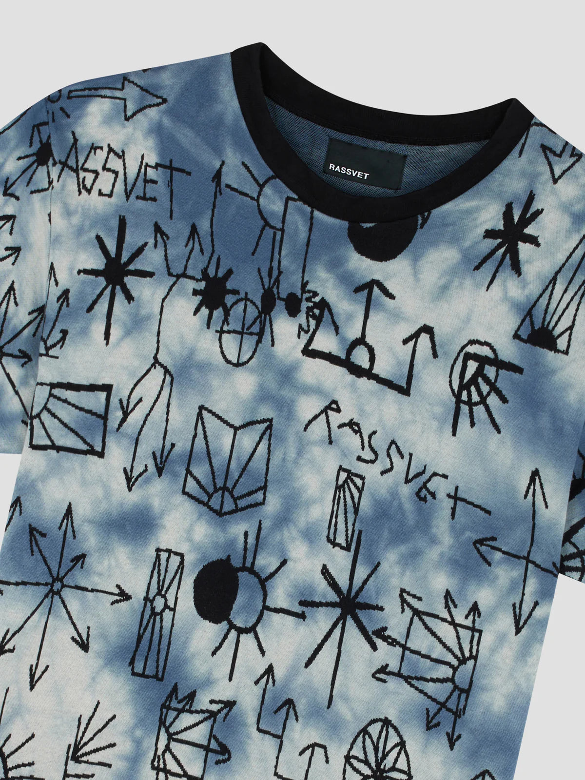 Rassvet - Scribble Jacquard Tie Dye Tee - Blue