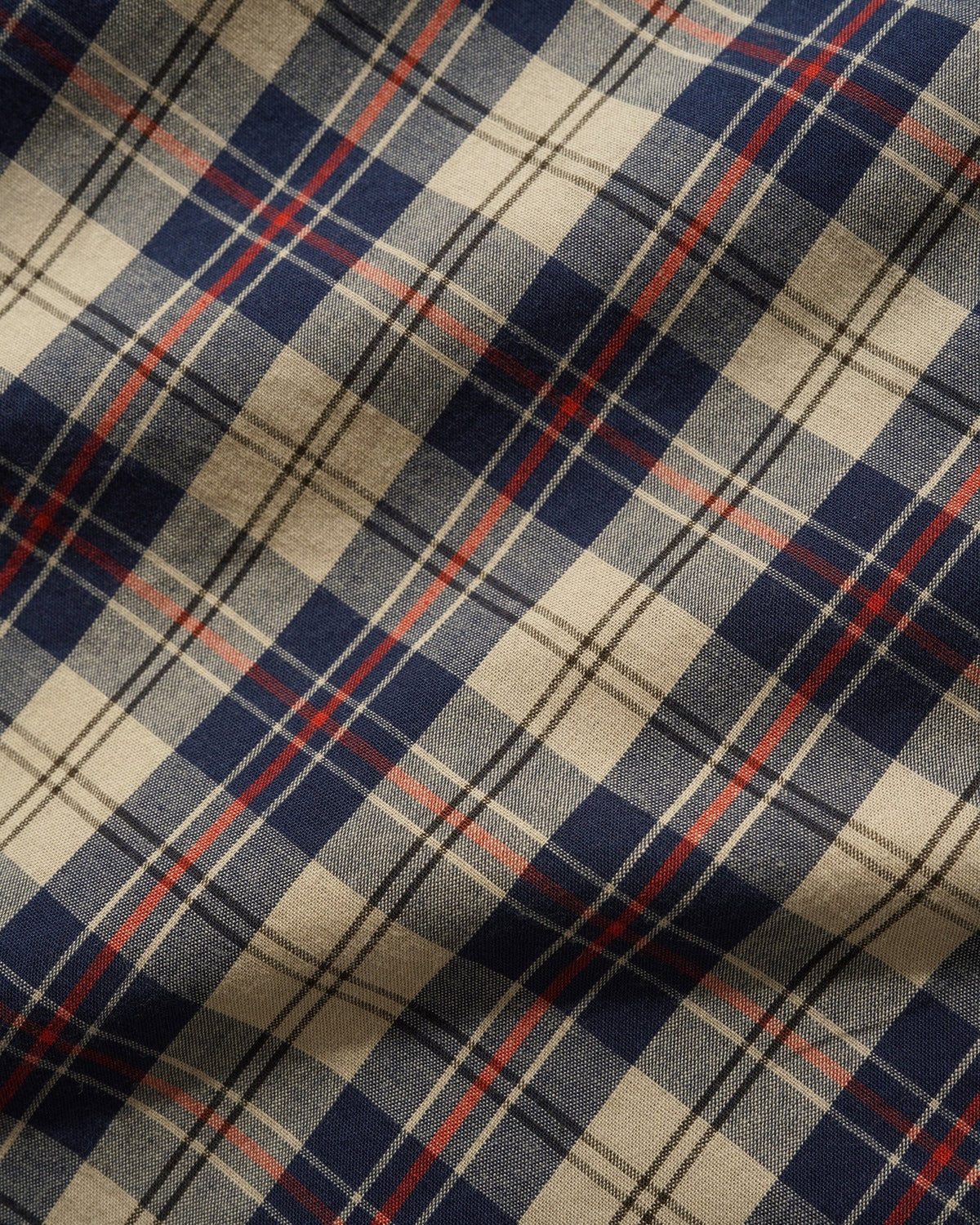 Butter - Plaid Shirt - Beige/Navy