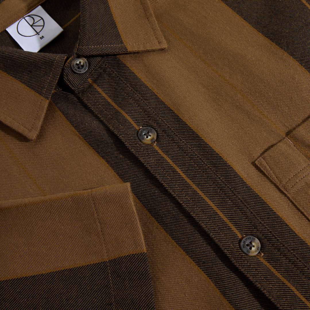 Polar - Mitchell Shirt - Brown Block Stripe