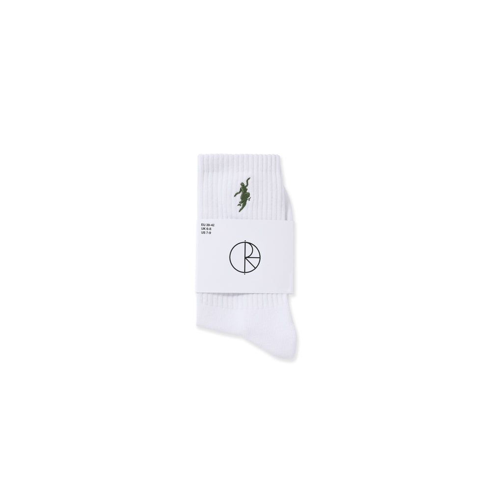 Polar - Rib Socks No Comply - White/Army Green