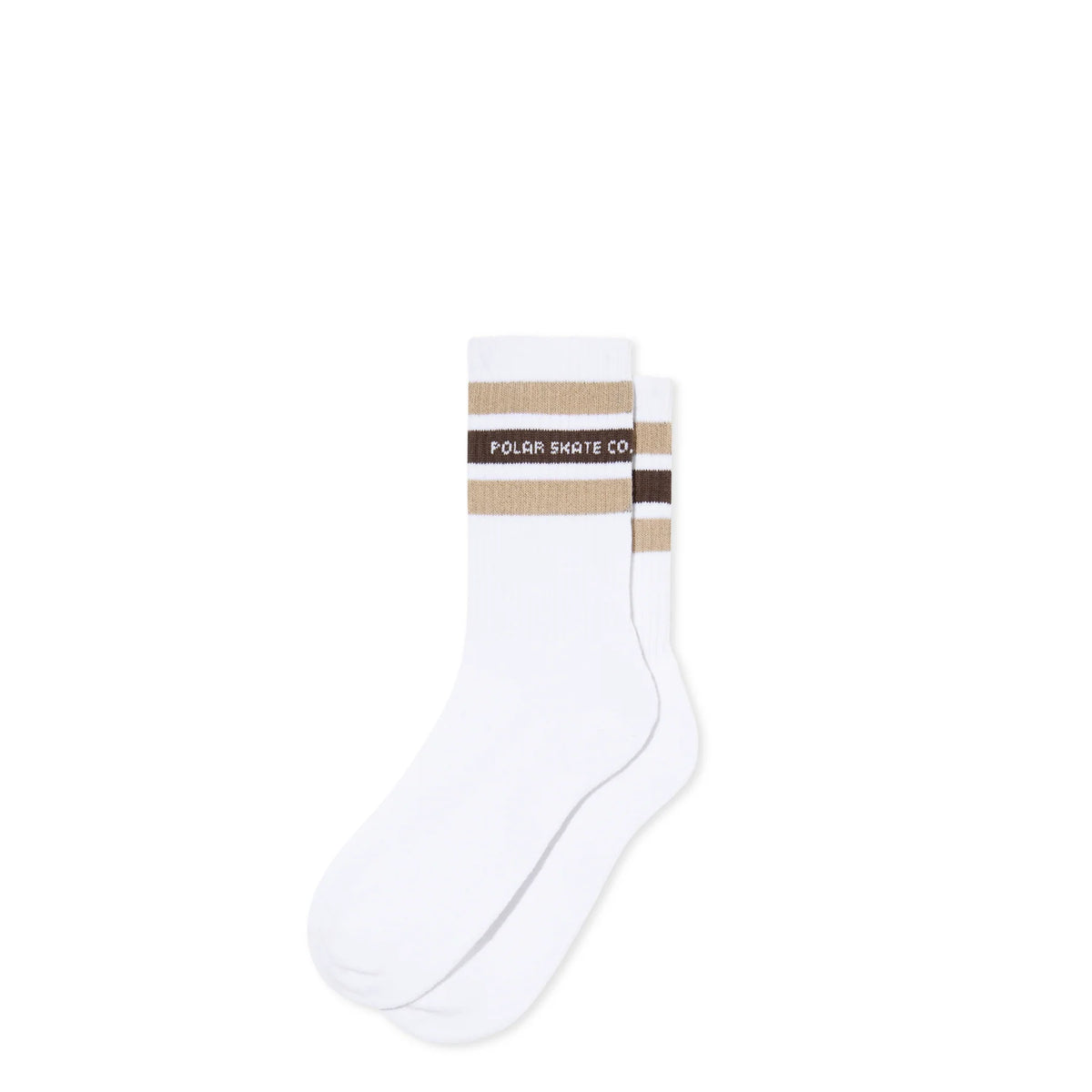 Polar - Rib Socks Fat Strips - White/Beige