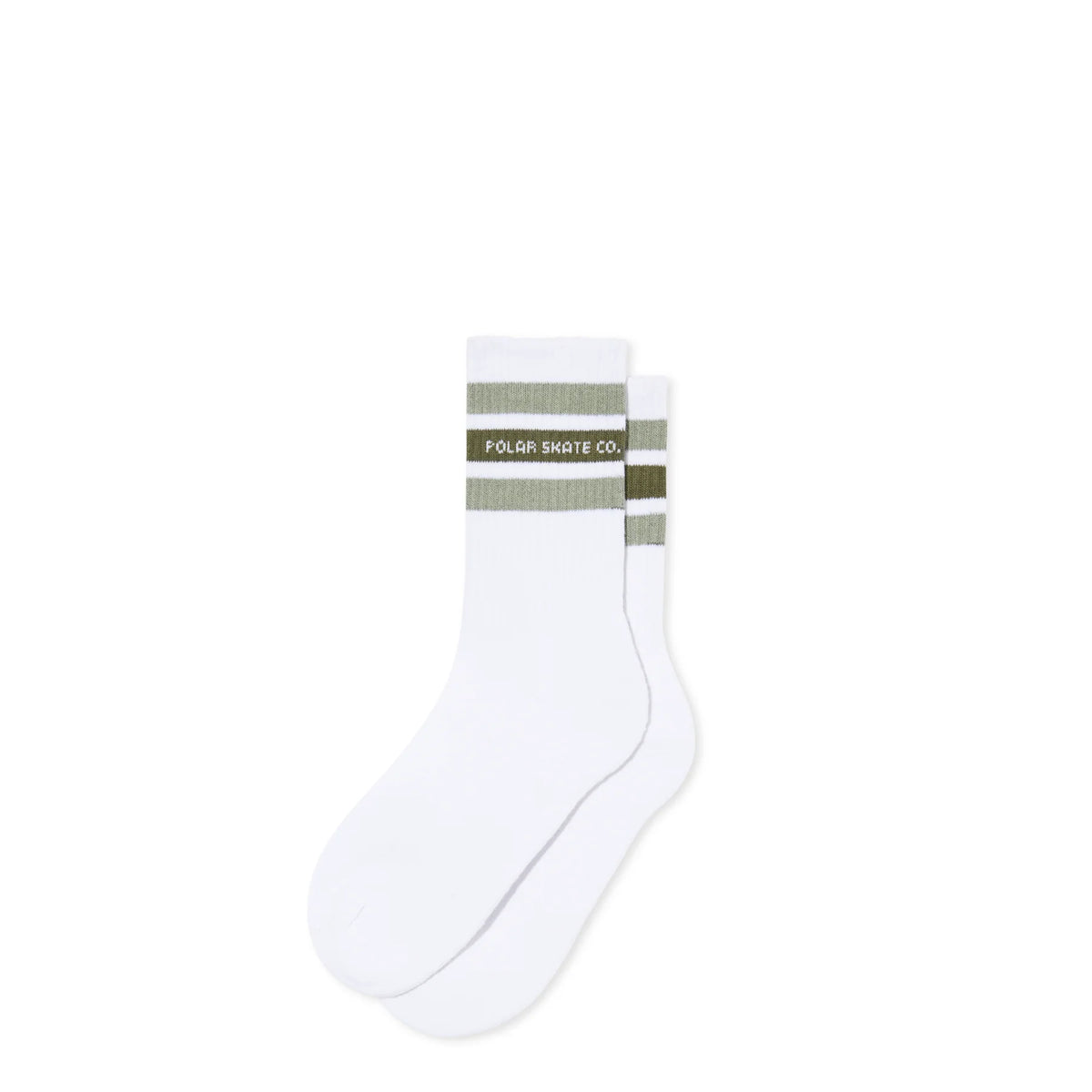 Polar - Rib Socks Fat Strips - White/Sage