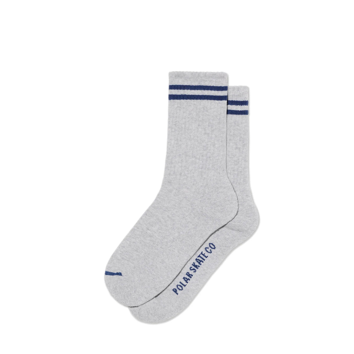 Polar - Rib Socks 2 Stripes - Heather Grey/Blue