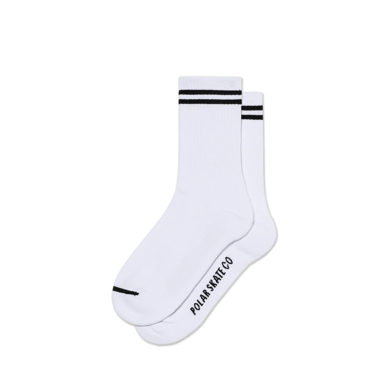 Polar - Rib Socks 2 Stripes - White/Black