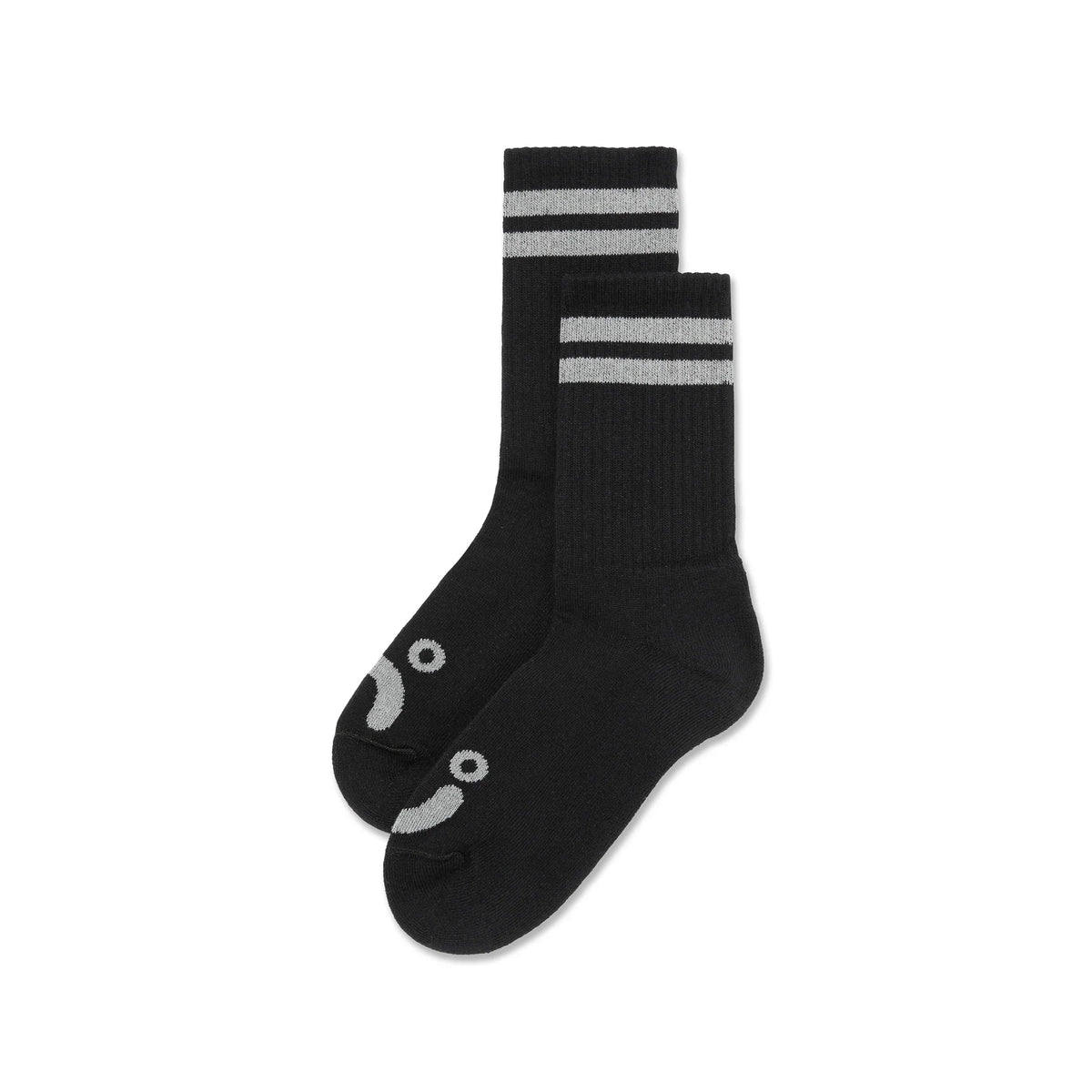Polar - Rib Socks Happy Sad - Black/ Heather Grey