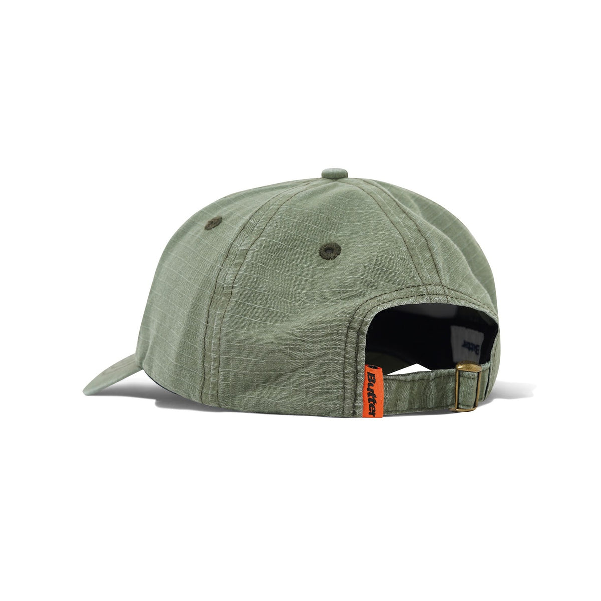 Butter - Ripstop Rounded Logo 6 Panel Cap - Washed Army