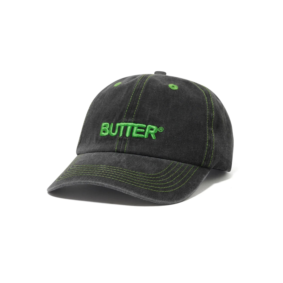 Butter - Rounded Logo 6 Panel - Washed Black