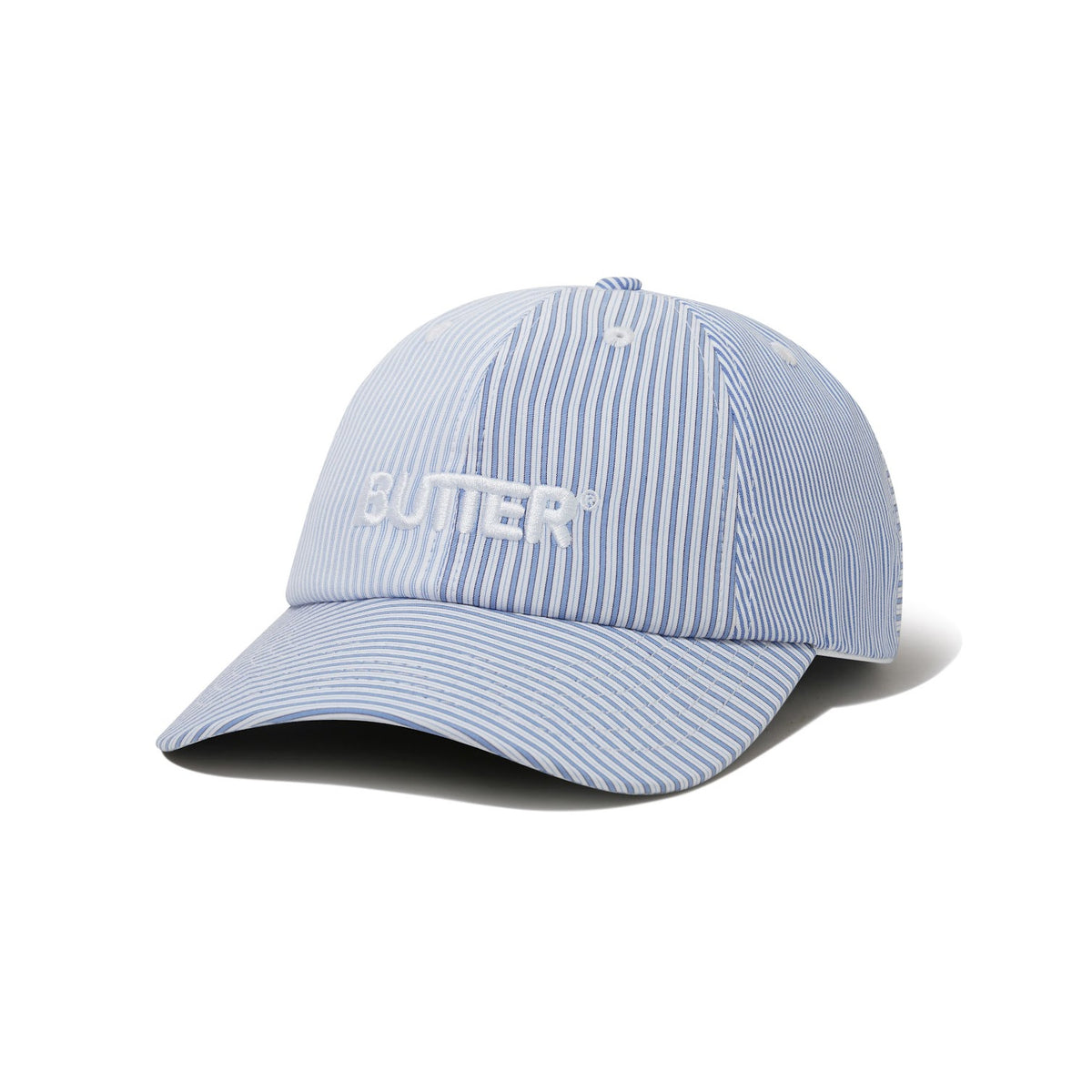 Butter - Rounded Logo 6 Panel Cap - French Blue Stripe