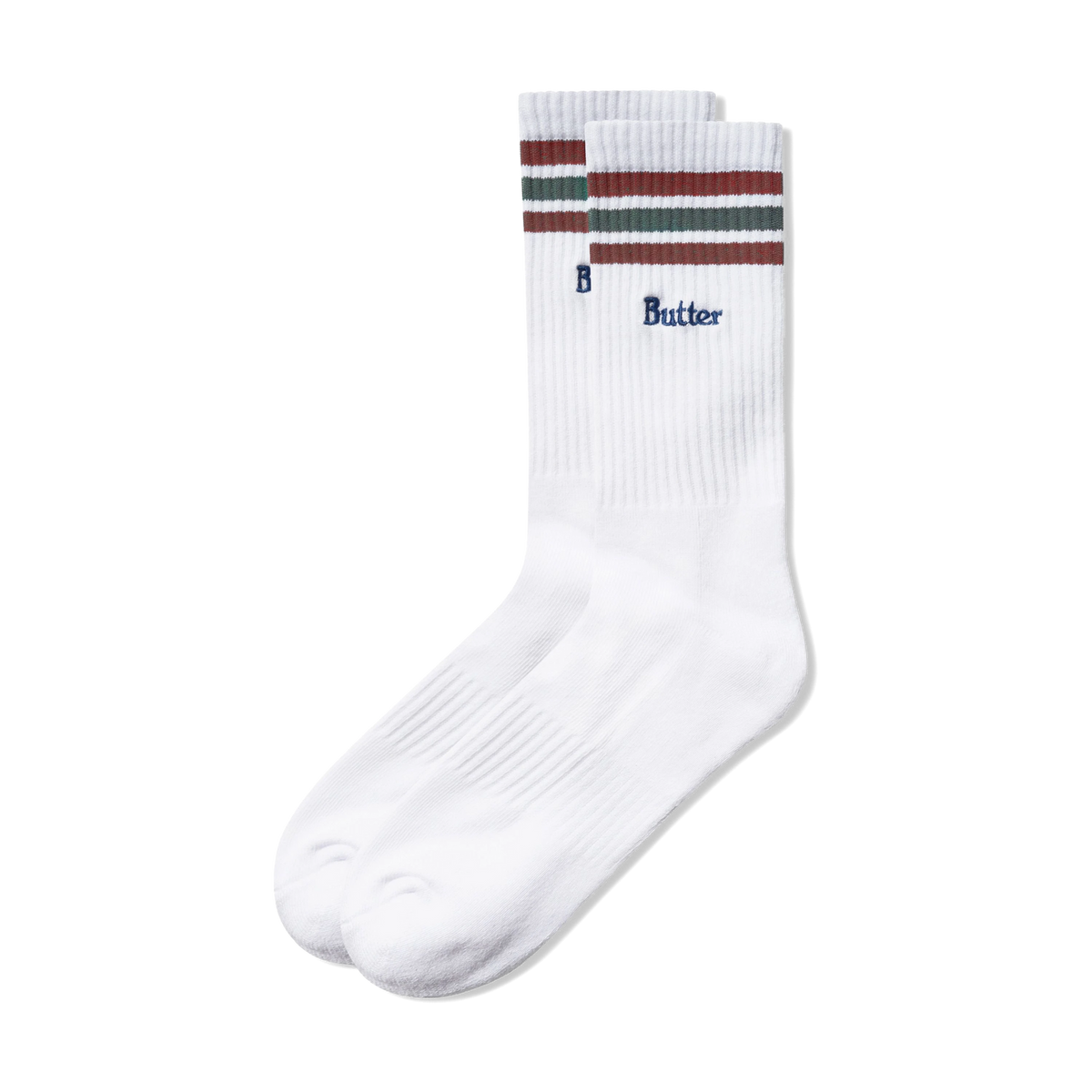 Butter - Stripe Socks - White