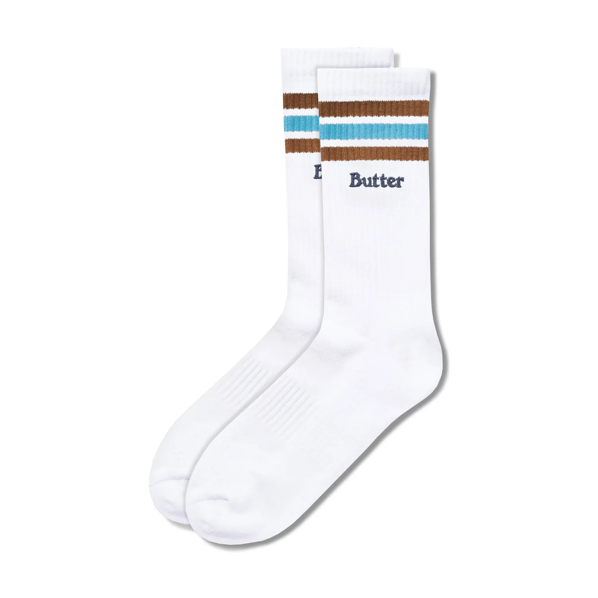 Butter - Stripe Socks - White