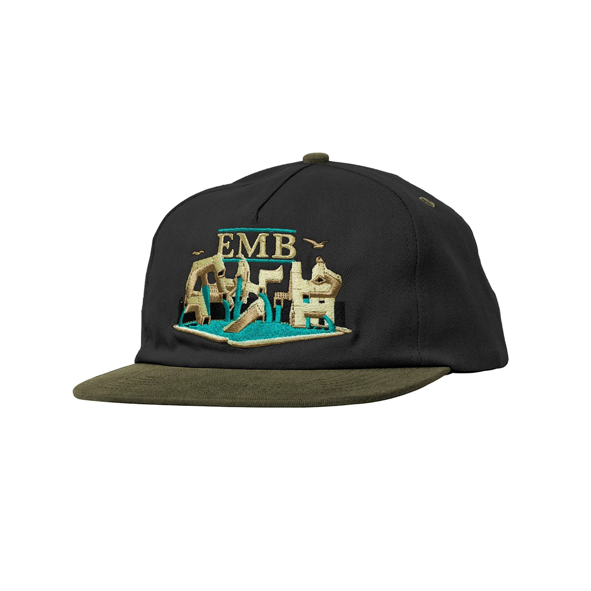 Real - EMB Snapback - Charcoal/Tan