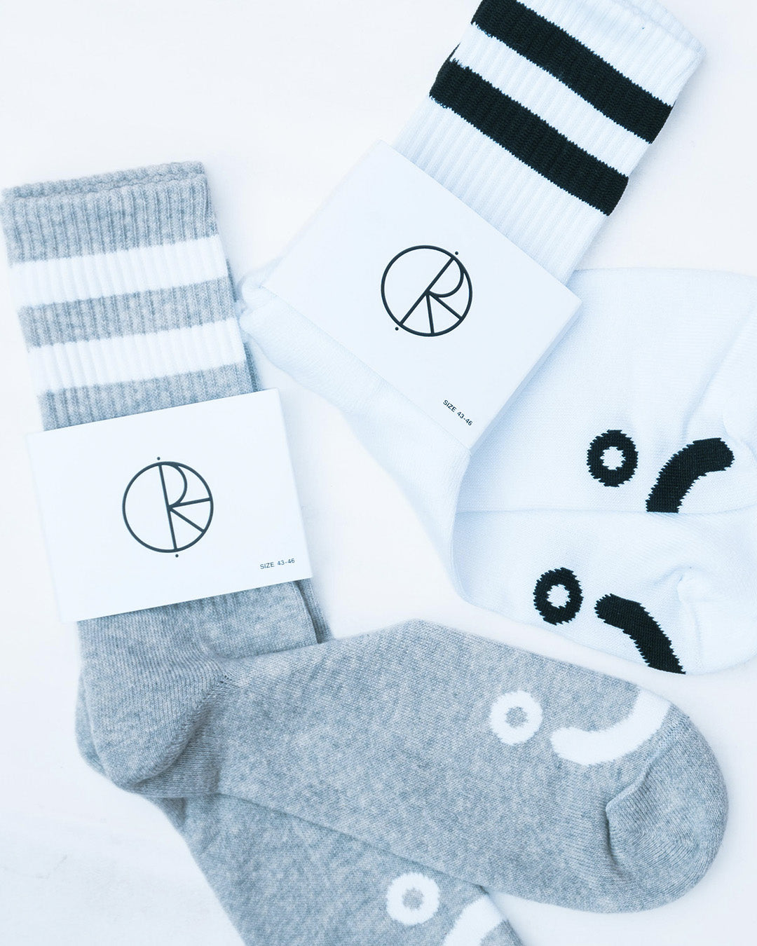 Polar Happy Sad Socks – White